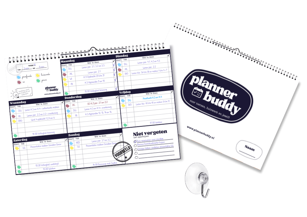 Plannerbuddy huiswerkplanner blauw neutraal puber