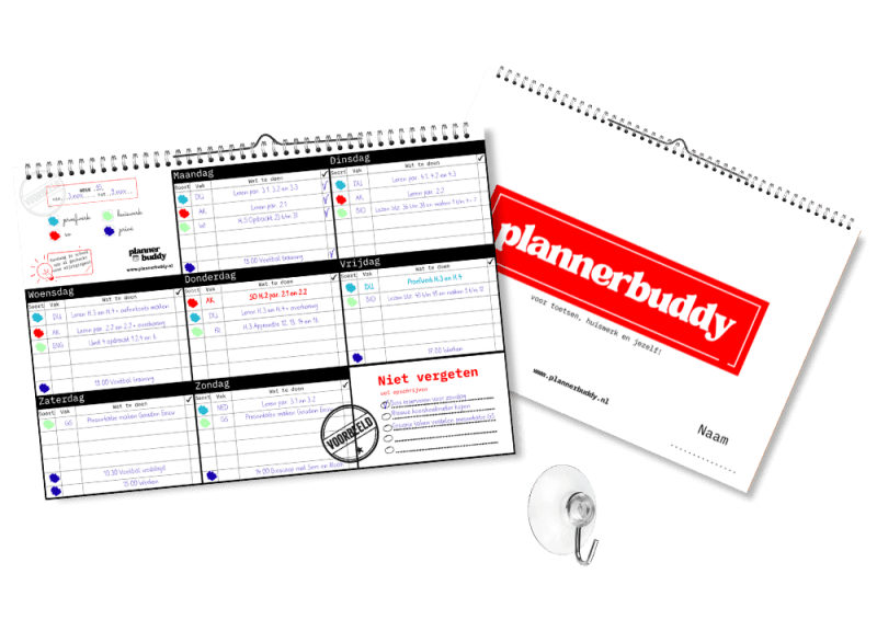 Plannerbuddy huiswerkplanner rood stoer volwassen