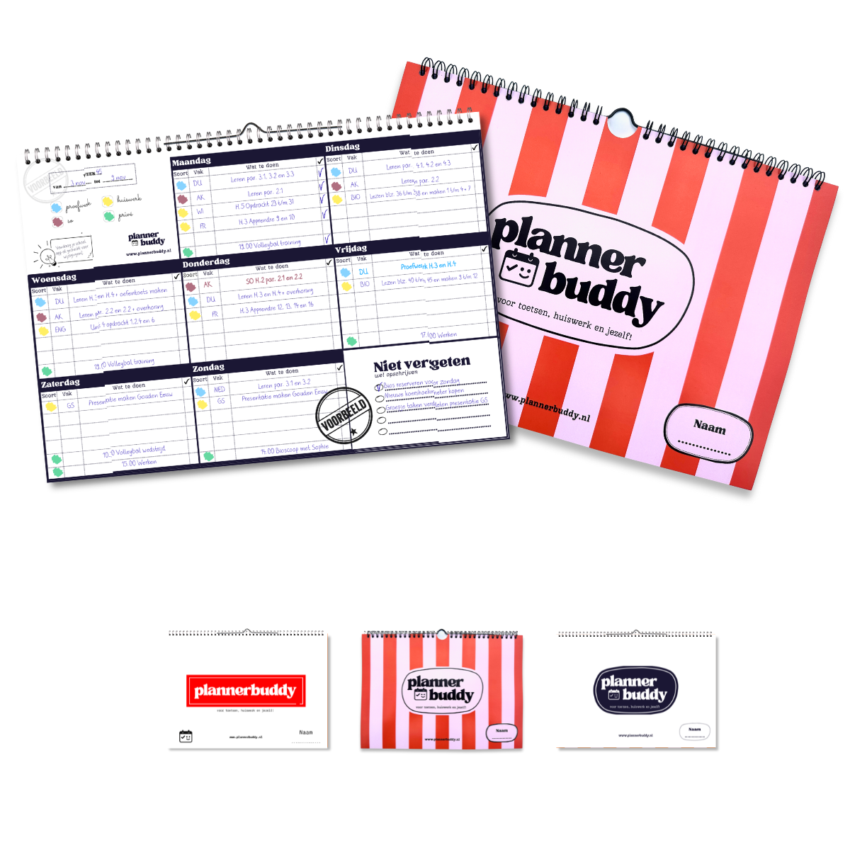 Huiswerkplanner studieplanner plannerbuddy vierkant huiswerkplanner studieplanner tieners middelbare school
